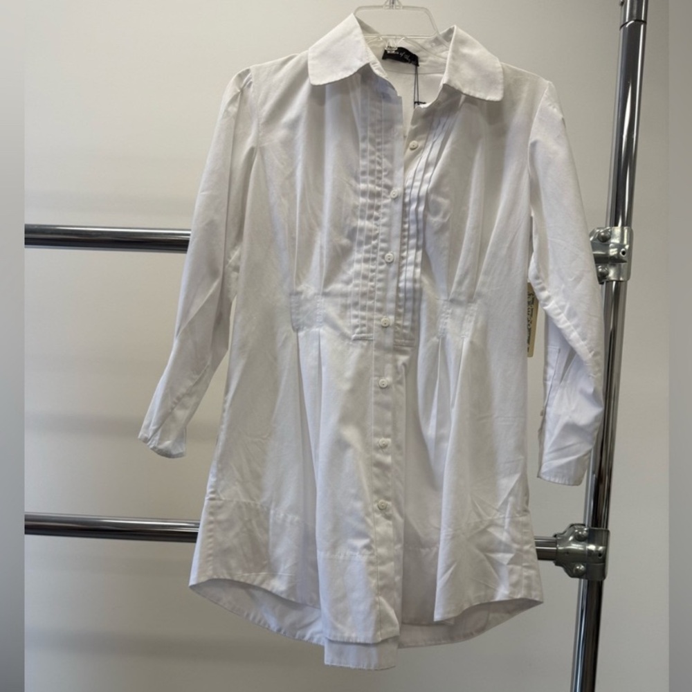 Elegant Cream Sleeveless Top - White Pintuck Button Down Shirt – NY Collection